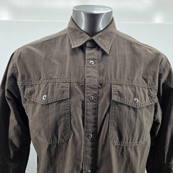 Kuhl Shirt Mens L Flakjak Snap Button Brown Mountain Grown Long Sleeve Cotton - Picture 3 of 12